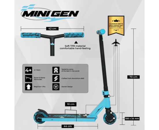 NKD Mini GEN triku skrejritenis Melns/zils 70cm Самокаты и скейтборды