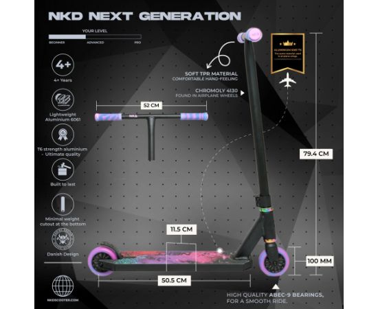 Triku skrejritenis NKD Next Generation Black/pink Самокаты и скейтборды