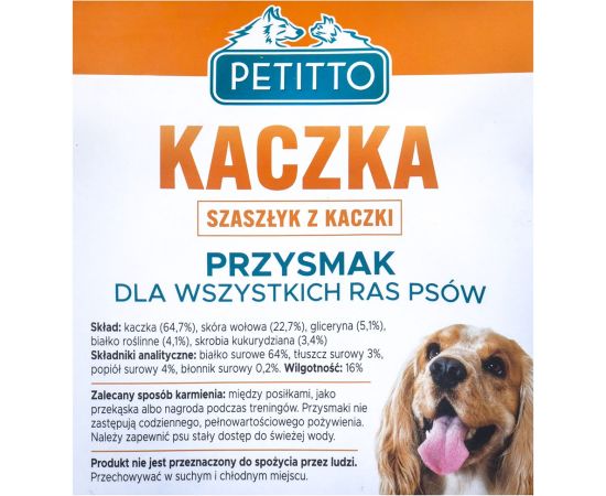 PETITTO Duck kebab - dog treat - 500 g Suņu barība
