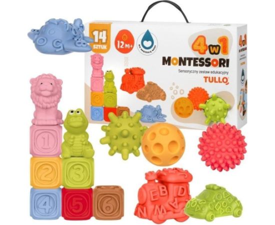 Tullo Klocki sensoryczne Zestaw Montessori 14szt Машины и аксессуары