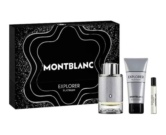 Montblanc Mont Blanc Explorer Platinum edp100ml + miniatura edp 7.5ml + żel pod prysznic 100ml Unisex Smaržas