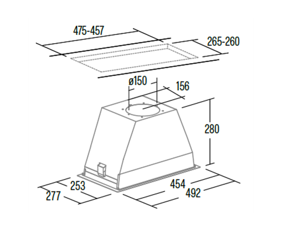 CATA GL 45 X /C Canopy 50cm 820m³/h Touch EcoLed Stainless steel Tvaika nosūcēji, iebūvējami