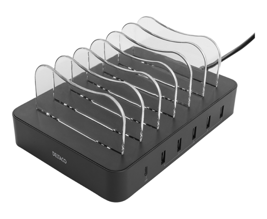 DELTACO USB uzlādes stacija 6 ierīcēm DPS-0200 Решения для зарядки