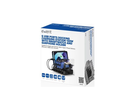 Ewent EW1335 mobile device charger Universal Black AC Fast charging Indoor Telefonu lādētāji 220v