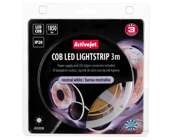 Activejet AJE-COB 3m neut strip light Universal strip light Indoor Dekoratīvais apgaismojums 