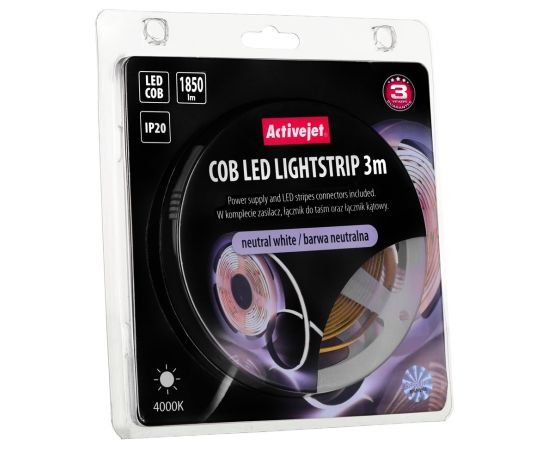 Activejet AJE-COB 3m neut strip light Universal strip light Indoor Dekoratīvais apgaismojums 