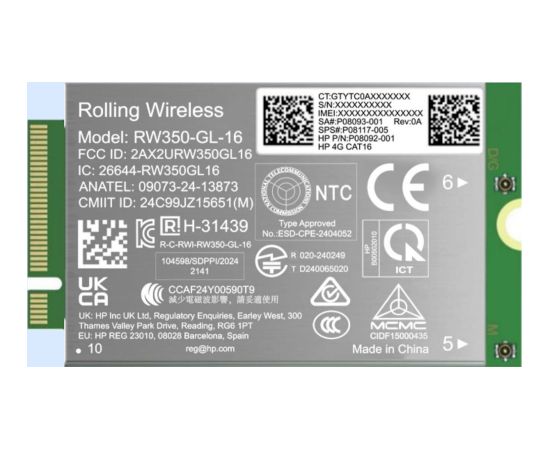 HP 4G LTE Modem m.2 WWAN Cat 16 Mobile Broadband Cellular (compatible with WWAN-ready ProBook EliteBook 4 6 - G1i G1a - 13 14 16)   B8BD2AA Новинки Компьютерная техника
