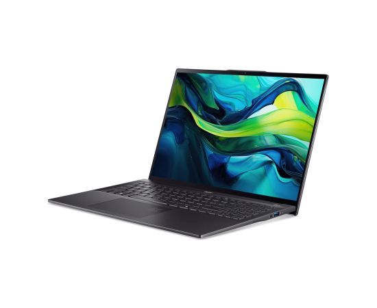 Notebook ACER Swift Swift 16 AI OLED CPU Intel Core Ultra 5 226V 2.1 GHz 16 " 2880x1800 pixels RAM 16 GB LPDDR5x-SDRAM SSD 512 GB On-board graphics Yes Keyboard language English OS installed Windows 11 Home Colour Black Weight 1.46 KG NX.J3ZEL.005 Portatīvie datori