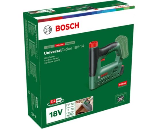 Bosch Powertools Universal Tacker 18V-14, 18Volt (green/black, without battery and charger, POWER FOR ALL ALLIANCE) Новинки Для дома и сада 