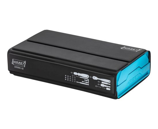 Hazet SmartCase socket and bit set 2200SC-32, 59 pieces (black/blue, 1/4, with reversible ratchet) Новинки Для дома и сада 