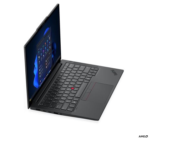 Lenovo ThinkPad E14 G7 AMD Black 14 " IPS WUXGA 1920 x 1200 pixels Anti-glare AMD Ryzen 7 250 16 GB SODIMM DDR5 Solid-state drive capacity 512 GB AMD Radeon 780M Graphics Windows 11 Pro 802.11ax Bluetooth version 5.3 Keyboard language Nordic Keyboard back Ноутбуки