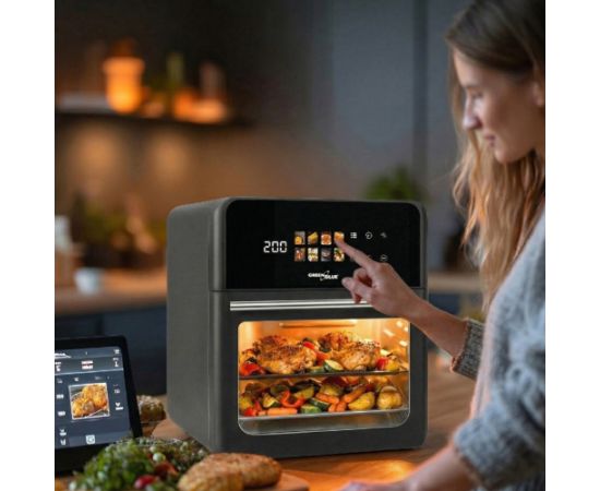 GreenBlue AIR FRYER Oil-Free Air Fryer, 1800W, 10L capacity, 8 programs, accessories, timer, GB950 Karstā Gaisa Katli (AirFryer)