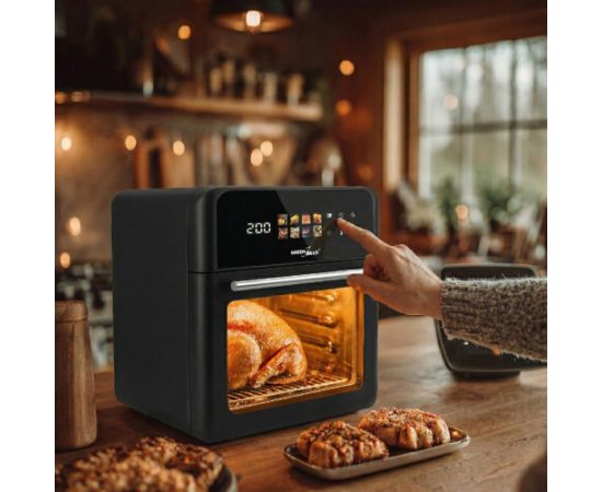GreenBlue AIR FRYER Oil-Free Air Fryer, 1800W, 10L capacity, 8 programs, accessories, timer, GB950 Karstā Gaisa Katli (AirFryer)