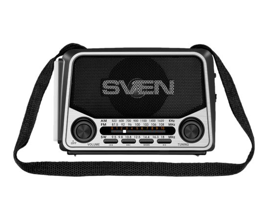 Speaker SVEN SRP-150, gray (3W, Bluetooth, FM/AM/SW, USB, microSD, flashlight, battery) Aудио-видео