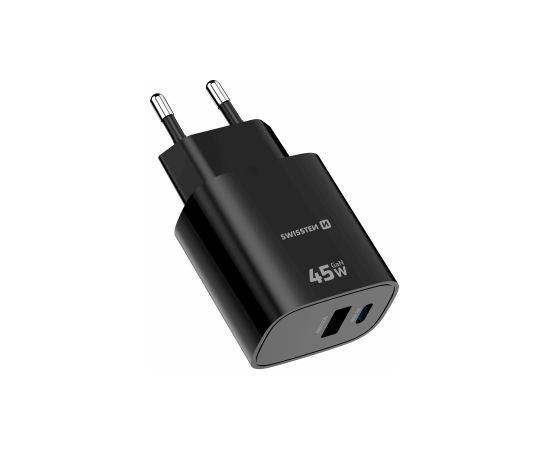 Swissten Edge GaN Tīkla Lādētājs USB-C PD 45W + USB-A 18W QC Telefonu lādētāji 220v