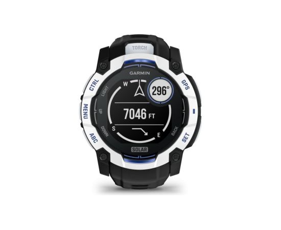 Garmin   Instinct 3 – 50 mm, Supernova Edition, Solar, Whitestone / Black sports watch Smart-Watch Pulksteņi