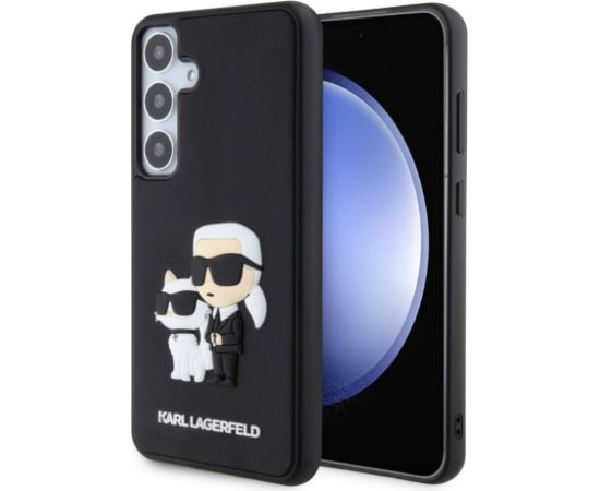 Karl Lagerfeld -  Karl Lagerfeld 3D Rubber Karl and Choupette Case for Samsung Galaxy S24+ Black Neoriģinālie Maciņi