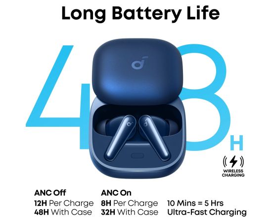 Anker Soundcore Earbuds with Dolby Audio Liberty 5 Bluetooth In-Ear Microphone Navy blue Noise canceling Wireless Austiņas