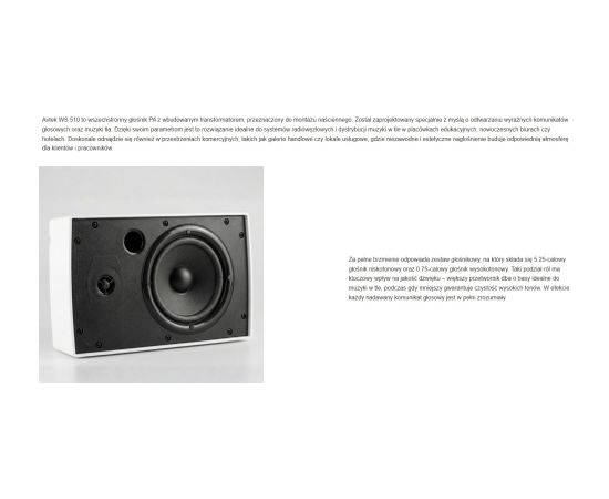 AVTEK WALL-MOUNTED SPEAKER WS 510 Aудио-видео