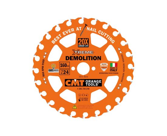 Griešanas disks kokam CMT 286.790.24M; 190x30 mm; Z24; 5° Zāģripas