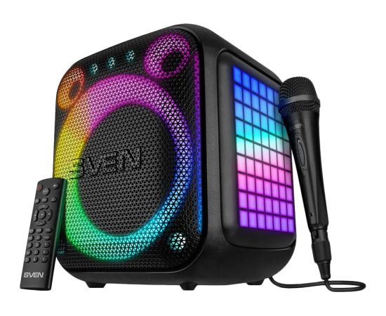 SVEN PS-880, black, power output 110W (RMS), TWS, Bluetooth, FM, USB, microSD, LED-display, lithium battery Bezvadu skaļruņi