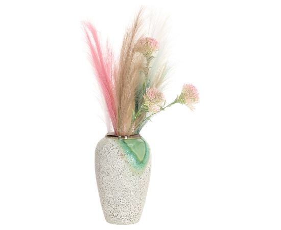 Ceramic vase TITAN STONE H27cm, green/white texture Новости, мебель, дом