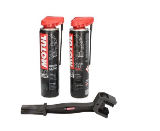 MOTUL Chain Care Kit C1C2 800ml Ķēžu tīrītājs,eļļa,birste Motoķīmija un smērvielas