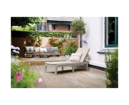 Keter Шезлонг Atlas с подушкой, светло-серый Новинки Для дома и сада 