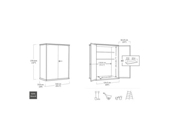 Keter Вертикальный садовый сарай Deco, оттенок ясеня. Новинки Для дома и сада 