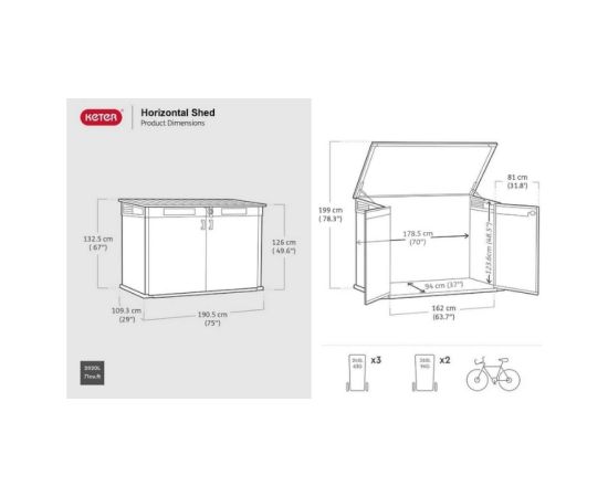 Keter Садовый сарай Deco, горизонтальный, ореховый оттенок. Новинки Для дома и сада 