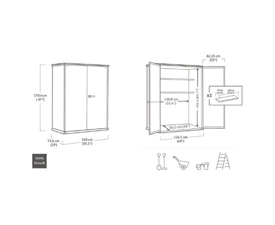 Keter Вертикальный садовый сарай Deco, цвет орех. Новинки Для дома и сада 