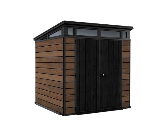 Keter Dārza šķūnis Deco Pent 7x7 valrieksta tonis Dārza šķūņi  un uzglabāšana