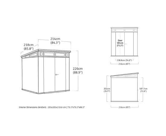 Keter Dārza šķūnis Deco Pent 7x7 valrieksta tonis Dārza šķūņi  un uzglabāšana