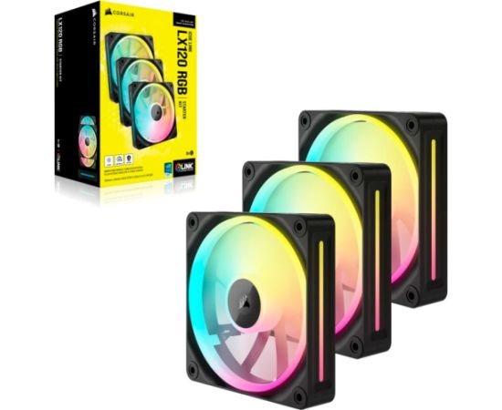Corsair iCUE LINK LX120 RGB, case fan (black, 3-pack) Korpusu dzesēšana