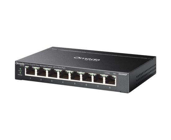 TP-Link Omada ES208GP network switch Managed L2 Gigabit Ethernet (10/100/1000) Power over Ethernet (PoE) DIN rail Black Коммутаторы (Switch)