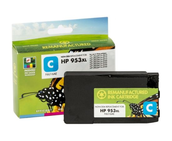 Compatible Static Control HP 953XL (F6U16AE) Ink Cartridge, Cyan (New chip) Lāzerprinteru izejmateriāli