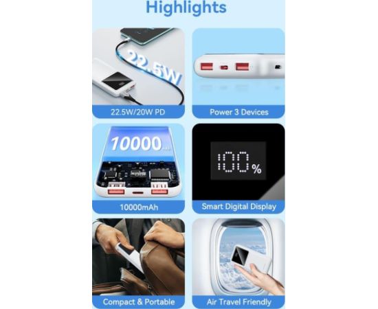 POWER BANK USB 10000MAH 22.5W/BLACK FHKB0 VENTION Power-банки