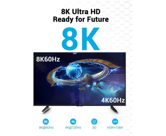 CABLE HDMI 8K/10M BLACK AANBL VENTION  Кабель HDMI