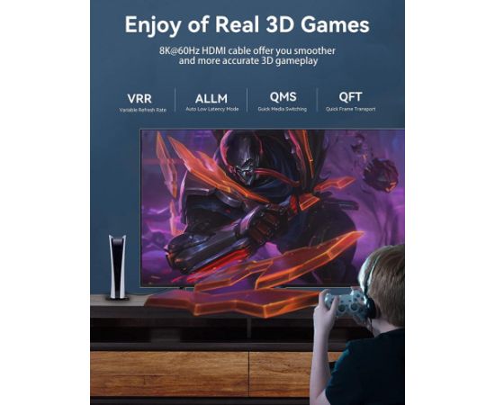 CABLE HDMI 8K/10M BLACK AANBL VENTION  Кабель HDMI