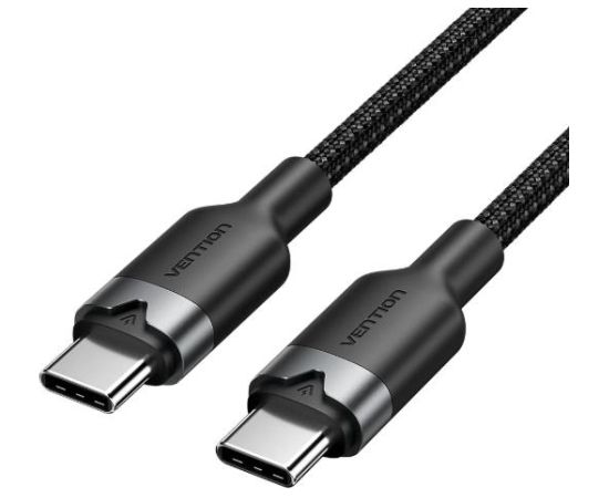 CABLE USB-C TO USB-C/1M BLACK TRDBF VENTION Data USB kabeļi
