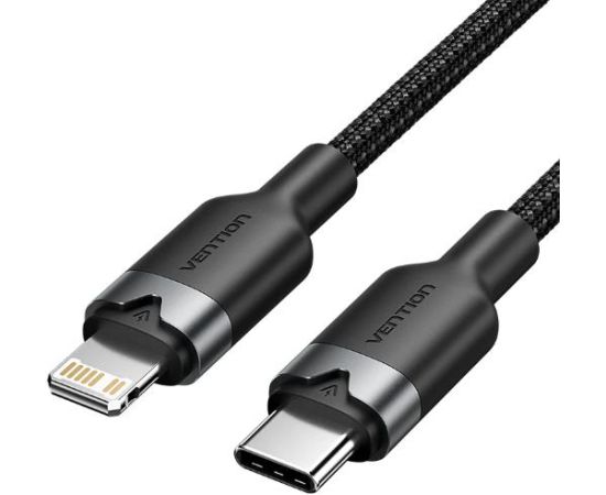 CABLE USB-C TO LIGHTNING/2M BLACK LALBH VENTION Data USB kabeļi