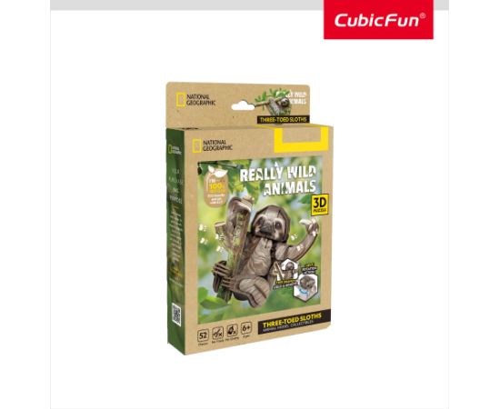 Cubic Fun CUBICFUN NATIONAL GEOGRAPHIC 3D puzle Trīspirkstu sliņķis Puzles