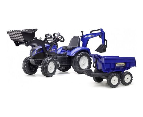 Falk Traktor na pedały New Holland + akcesoria niebieski Jaunumi, Bērnu preces