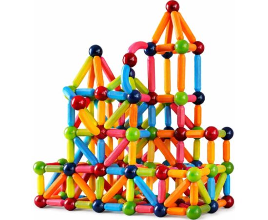LeanToys Zestaw Klocki Magnetyczne Konstrukcyjne Sticks Kreatywne Kolorowe 166 el. Конструкторы