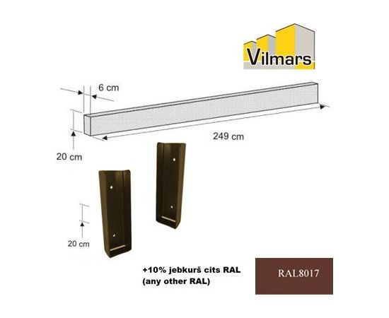 PASĒTAS ST.MET. 20*6CM RAL8017