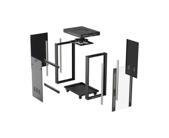 Lanberg FF01-6824-12BL rack cabinet 24U Freestanding rack Black Serveru komponentes