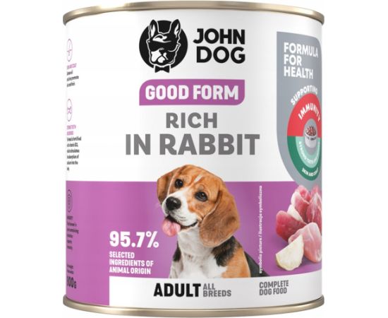 JOHN DOG Good Form Rich in rabbit - wet dog food - 800g Suņu barība