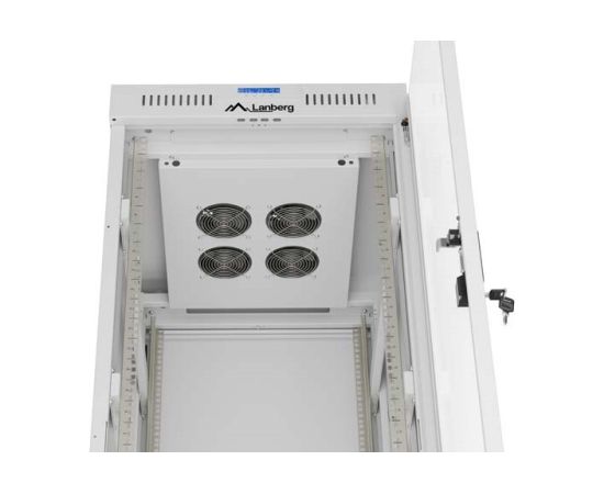 Free-standing rack cabinet 19" 32U 600x800 grey glass door LCD Lanberg (flat pack) V2 Serveru komponentes