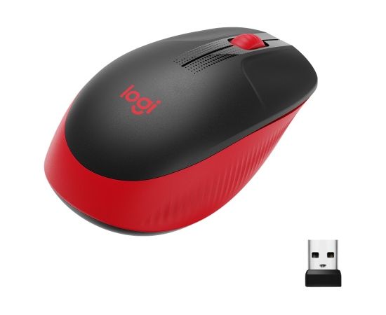 Logitech M190 Full-Size Wireless Mouse, RF Wireless, 1000 DPI, Red (SPEC) Jaunumi - Datori
