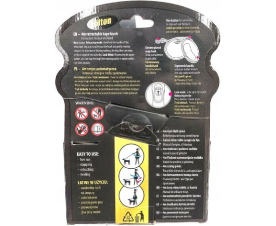 Hilton HILTON SMART DOG TAPE M BIAŁO-CZARNA SMYCZ AUTOMATYCZNA 4M DLA PSA DO 20KG Citas preces